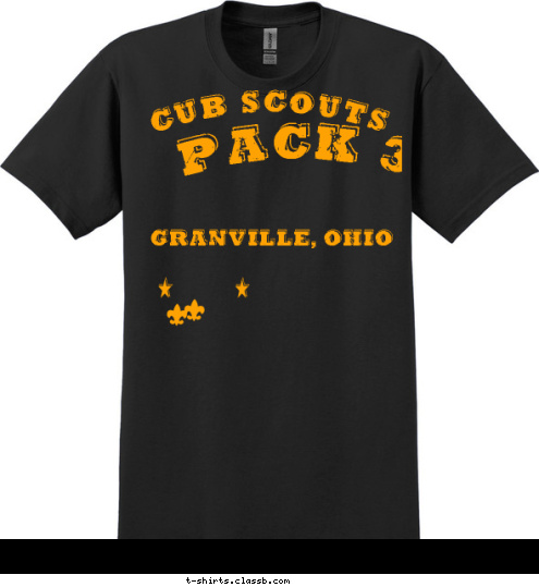  3 Granville, Ohio Cub Scouts PACK 3 T-shirt Design 