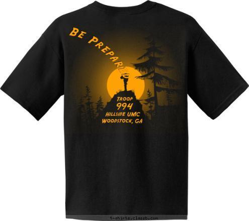 Hillside UMC Woodstock, GA 994 Troop Be Prepared T-shirt Design 