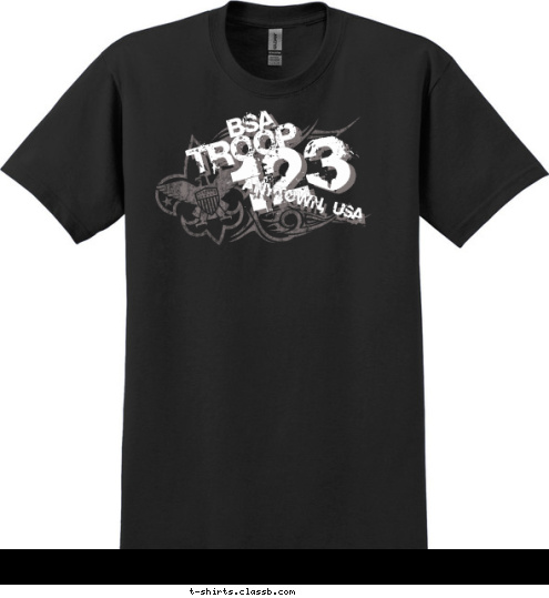 ANYTOWN, USA 123 TROOP BSA T-shirt Design 