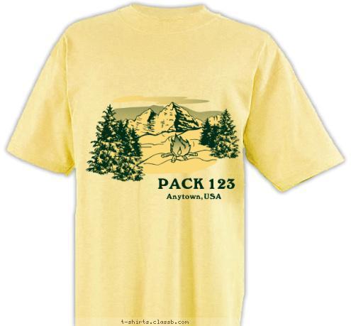 CUB SCOUTS Anytown, USA PACK 123 T-shirt Design 