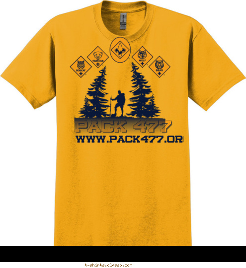 New Text www.pack477.org PACK 477 T-shirt Design 