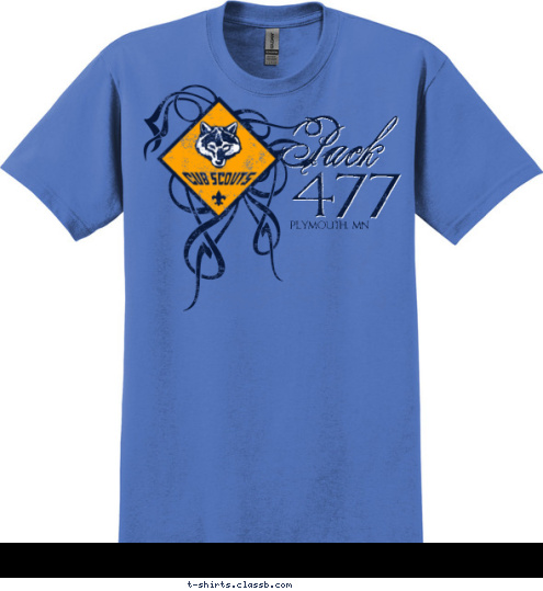 PLYMOUTH, MN 477 Pack T-shirt Design 