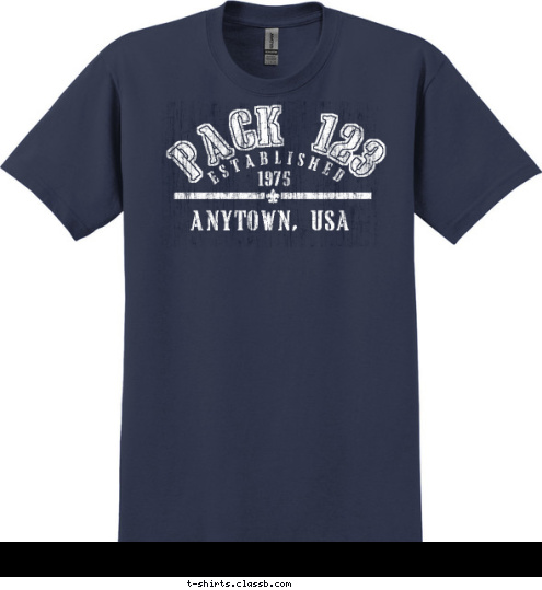 PACK 123 1975 ANYTOWN, USA ESTABLISHED T-shirt Design 