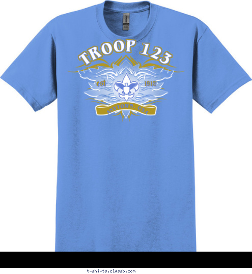 TROOP 123 ANYTOWN, USA est 1912 T-shirt Design 