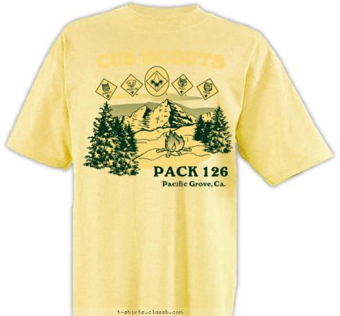 Pacific Grove, Ca. PACK 126 CUB SCOUTS T-shirt Design 