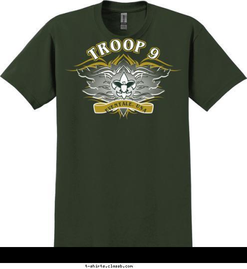 1912 est TROOP 9 EVENTALE, USA T-shirt Design 