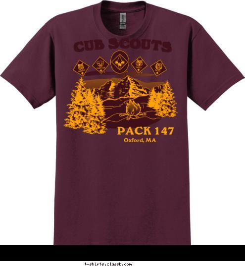 Oxford, MA PACK 147 CUB SCOUTS T-shirt Design Paxk 147 Oxford - Maroon