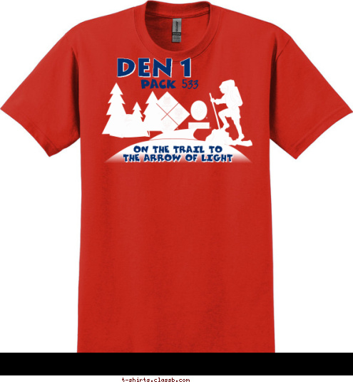 ON THE TRAIL TO
THE ARROW OF LIGHT
 dEN 1 PACK 533 T-shirt Design 