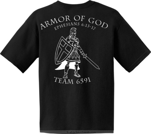 BSA VARSITY 
   SCOUTS ARMOR OF GOD Ephesians 6:13-17 Team 6591 T-shirt Design Boulder Creek Varstiy Scouts Armor of God