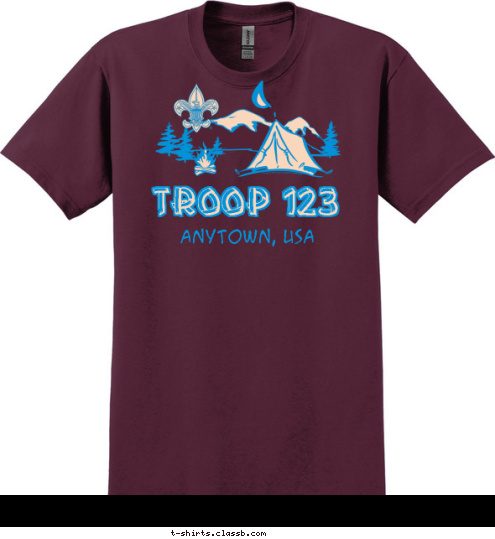 TROOP 123 ANYTOWN, USA T-shirt Design 