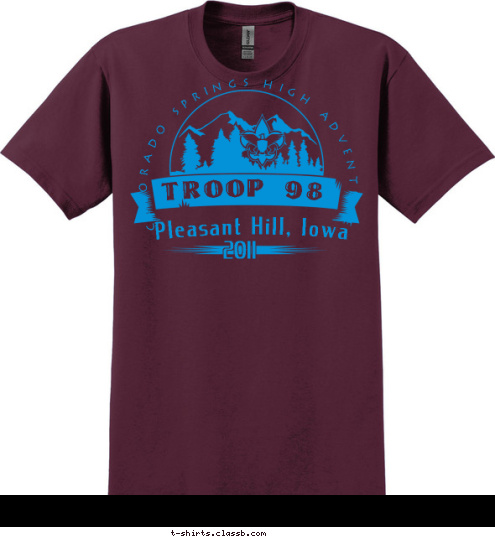 2011 Pleasant Hill, Iowa Colorado Springs High Adventure TROOP 98 T-shirt Design 