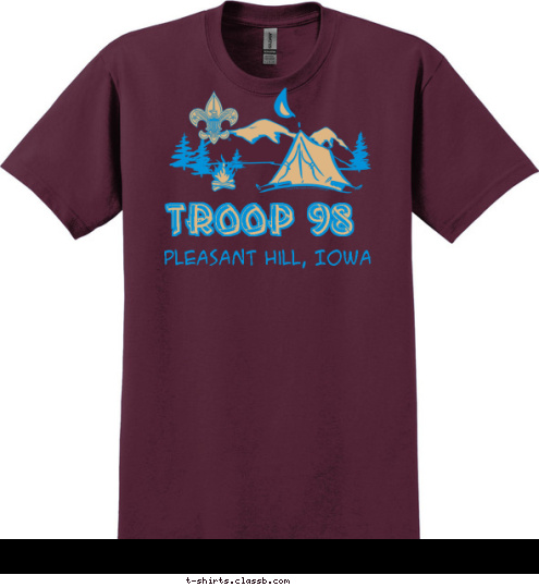 Colorado Springs 2011 TROOP 98 Pleasant Hill, Iowa T-shirt Design 