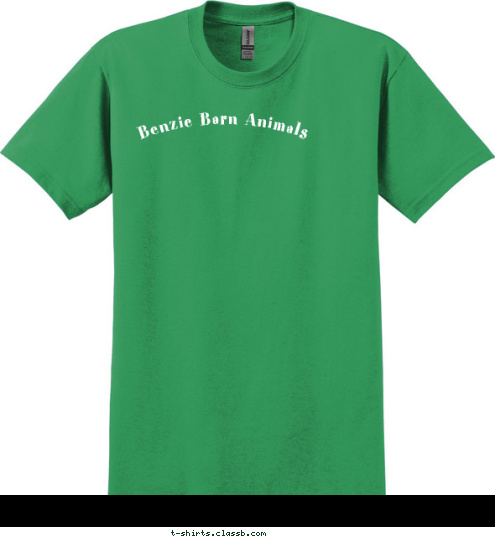 New Text Benzie Barn Animals T-shirt Design 