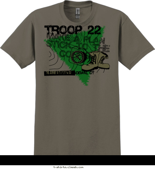 TROOP 22 East Haddam, CT THE JOURNEY IS THE DESTINATION MAKE A PLAN STICK TO THE COURSE T-shirt Design 