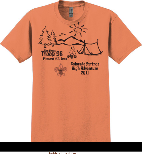 Boy Scout Pleasant Hill, Iowa Colorado Springs
High Adventure
2011 Troop 98 T-shirt Design 