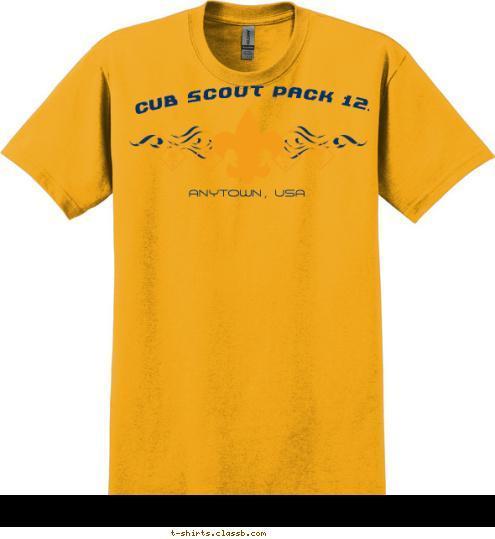 ANYTOWN, USA Cub Scout Pack 123 T-shirt Design 