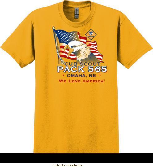 We Love America! CUB SCOUT PACK 565 OMAHA, NE T-shirt Design 