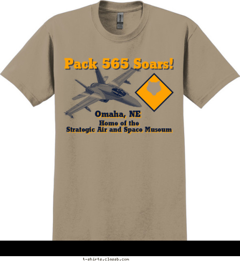 Pack 565 Soars! Omaha, NE
 Pack 565 Soars! 
Home of the 
Strategic Air and Space Museum T-shirt Design 