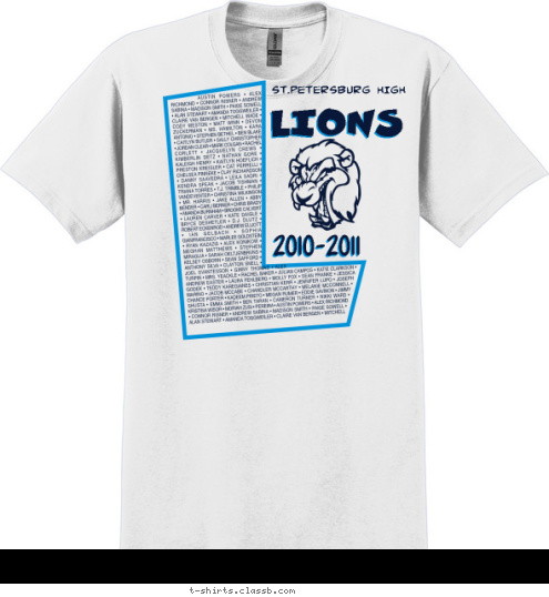 2010-2011 LIONS ST.PETERSBURG HIGH T-shirt Design 