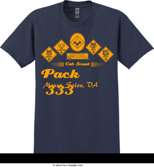 Hacer Tu Mejor Mount. Solon, VA Pack 333 Cub Scout  T-shirt Design 