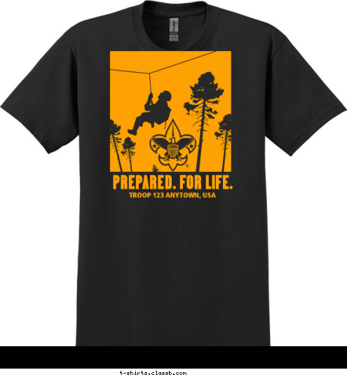 TROOP 123 ANYTOWN, USA PREPARED. FOR LIFE. T-shirt Design SP3190