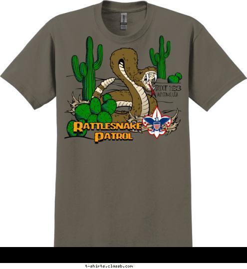 ATTLESNAKE ANYTOWN, USA 123 ATROL P ATTLESNAKE R TROOP T-shirt Design SP3276