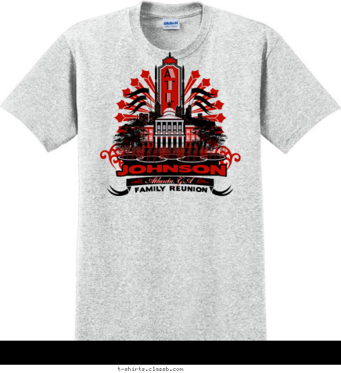 FAMILY REUNION Atlanta, GA JOHNSON T-shirt Design sp3285