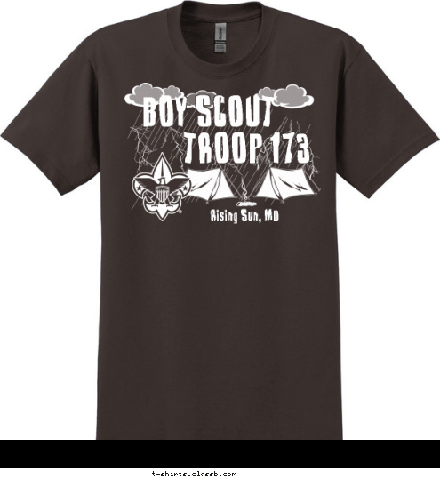 Rising Sun, MD TROOP 173 BOY SCOUT T-shirt Design 