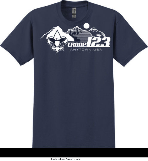 TROOP A N Y T O W N ,  U S A 123 T-shirt Design 