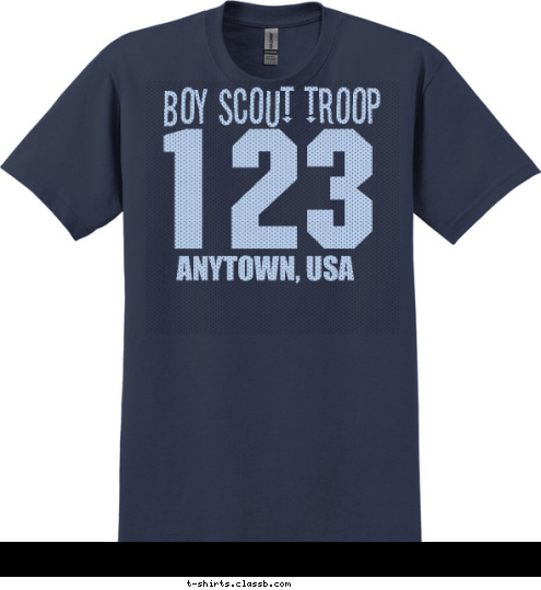 123 ANYTOWN, USA BOY SCOUT TROOP T-shirt Design 