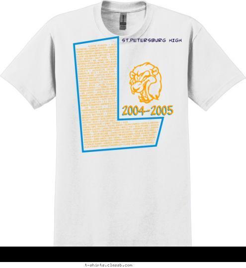 2004-2005 LIONS ST.PETERSBURG HIGH T-shirt Design 