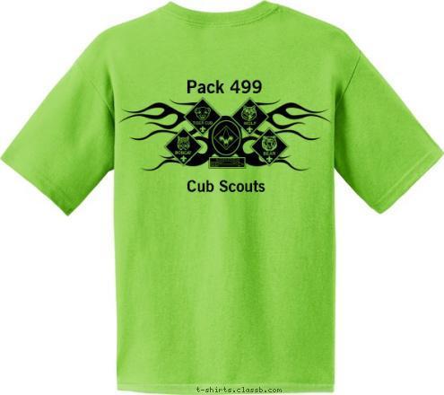 New Text ANYTOWN, USA PACK 123 Cub Scouts Cub Scouts Pack 499 Cub Scouts Pack 499 T-shirt Design Cub Scout Pack 499