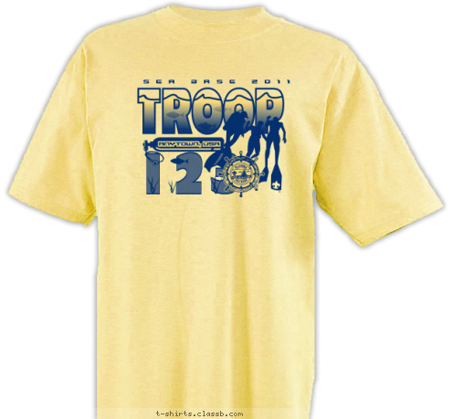 SEA BASE 2011 123 ANYTOWN, USA T-shirt Design 