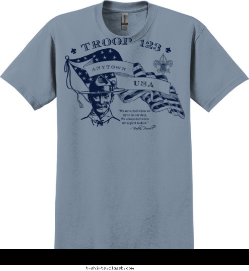 ANYTOWN, USA TROOP 123 BOY SCOUTS OF AMERICA T-shirt Design SP2170