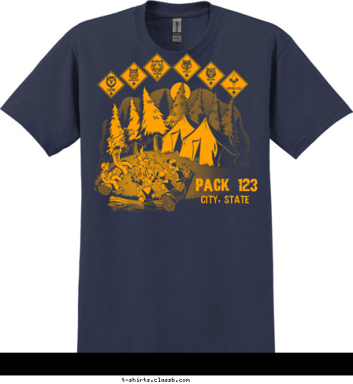 PACK 123 CITY, STATE T-shirt Design SP3267