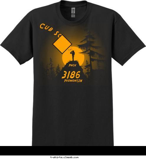 Fremont,IN 3186 Pack Cub Scouts T-shirt Design 