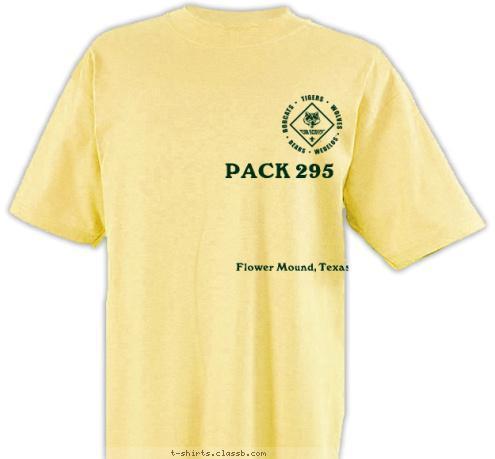 Flower Mound, Texas PACK 295 CUB SCOUTS T-shirt Design 