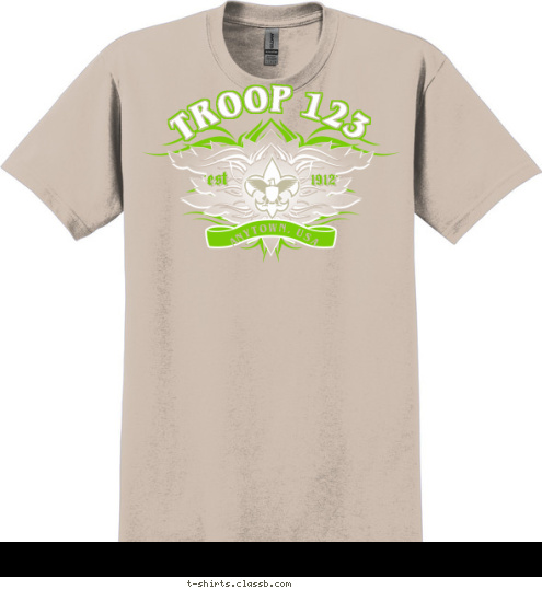 TROOP 123 ANYTOWN, USA est 1912 T-shirt Design 