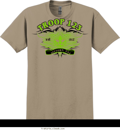 TROOP 123 ANYTOWN, USA est 1912 T-shirt Design 