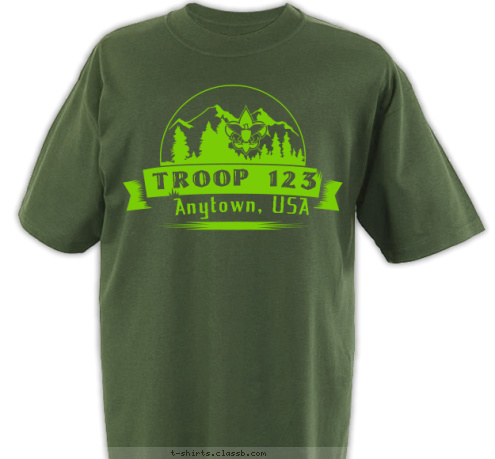 2011 ROCKY MOUNTAIN CAMPOUT Anytown, USA TROOP 123 T-shirt Design 