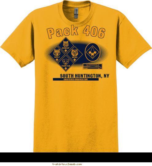 Pack 406 SOUTH HUNTINGTON, NY CHARTERED ORGANIZATION T-shirt Design 