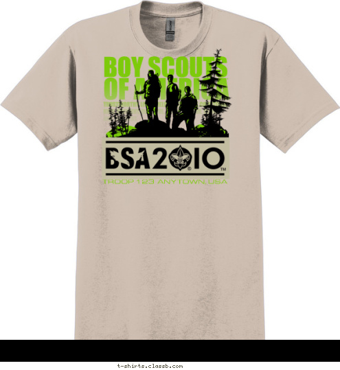 New Text TROOP 123  ANYTOWN, USA T-shirt Design 