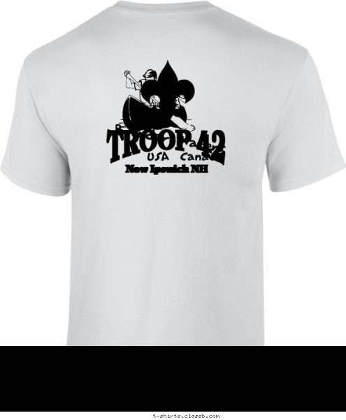 Canada New Ipswich NH TROOP 42 Boundary Waters USA T-shirt Design 