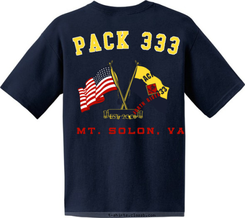 Billy Scout PACK 333 PACK 333 PACK 333 PACK 333 North River EST. 2001 333 PACK Mt. Solon, VA PACK 333 T-shirt Design 