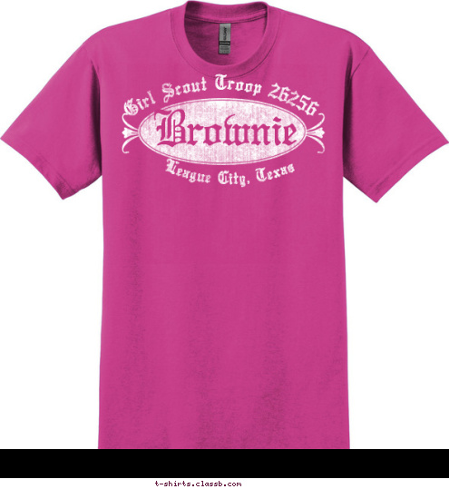 League City, Texas Girl Scout Troop 26256 Brownie T-shirt Design 