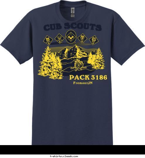 Fremont,IN PACK 3186 CUB SCOUTS T-shirt Design 