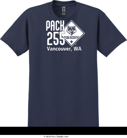 New Text PACK 255 Vancouver, WA T-shirt Design 