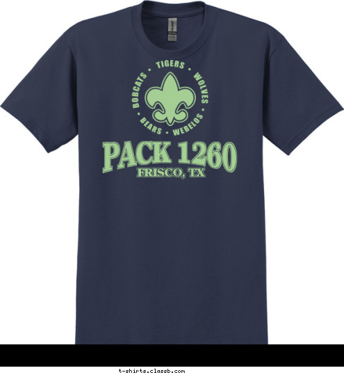 New Text PACK 1260 FRISCO, TX T-shirt Design 