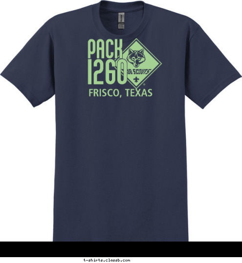 PACK 1260 FRISCO, TEXAS T-shirt Design Glow In The Dark Ink