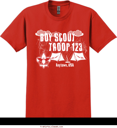 TROOP 123 Anytown, USA BOY SCOUT T-shirt Design 